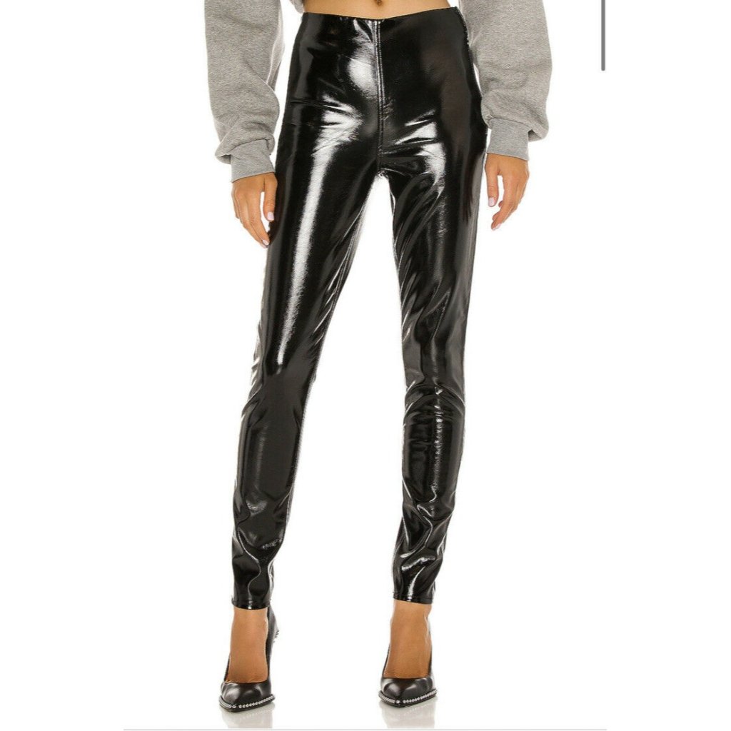 Rag & Bone Nina Vinyl Skinny Pants Black Back Xs